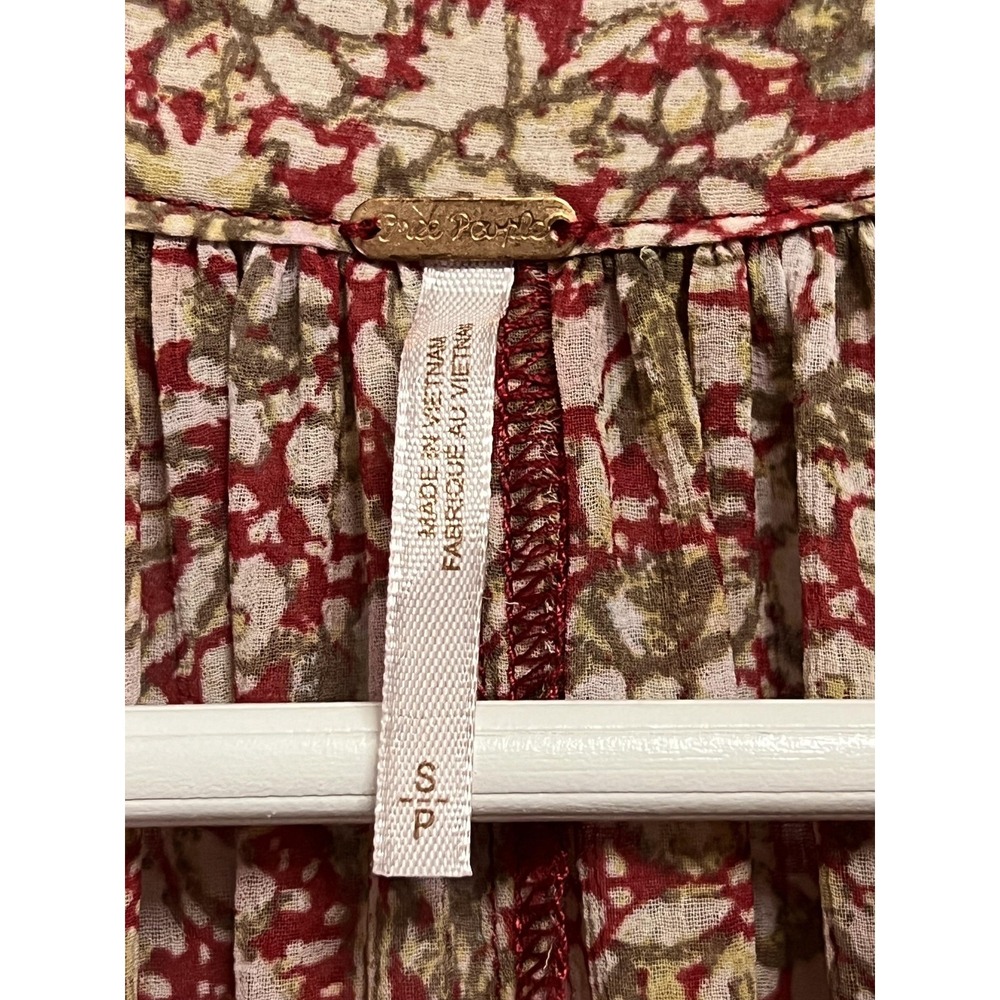 Free People Feeling Maxi Dress Womens Small Floral Boho Ruffle Tiered Oversized - Picture 3 of 15